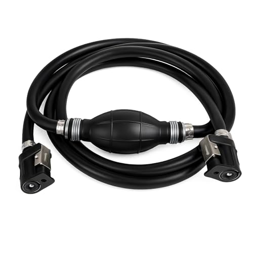 Saipe 5/16 8mm Fuel Line Assembly 6.8FT Marine Outboard Boat Motor RVs Fuel Gas Line Hose with Primer Bulb Steel Hose Clamps and Connector Compatible with Yamaha Outboard Motors