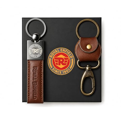 Image of Leather Strap Keychain, Embossed Logo Design, Durable Premium Key Ring for Bike Lovers & Gift Use