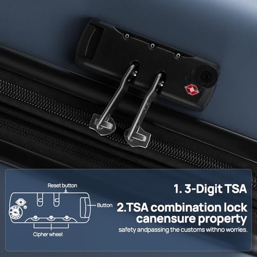 Image of NINETYGO Medium Checked Luggage 24 Inch, Checking In Luggage with Smooth Double Spinner Wheels, Hard Shell PC+ABS Suitcase, Lightweight Travel Luggage, TSA Approved (Grey, Andes)