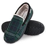 Dunlop Zapatillas Casa Hombre Mocasines Antideslizantes con Memory Foam (44 EU, Azul Marino/Verde, numeric_44)