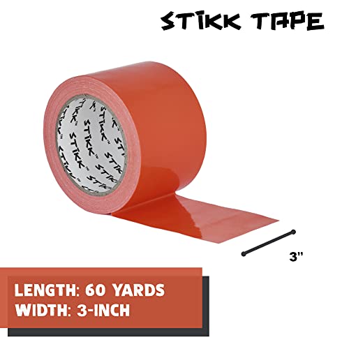 Image of STIKK Duct Tape - Orange Duck Tape - 3 inch x 25 Yards - Heavy Duty Tape for Repairs, Household Projects - for Commercial HVAC and Construction - Effective Heavy Duty Waterproof Duct Tape