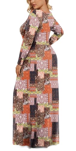 Image of LONGYUAN Women's Plus Size Maxi Dresses for Curvy Women Casual Long Dress XL-6XL