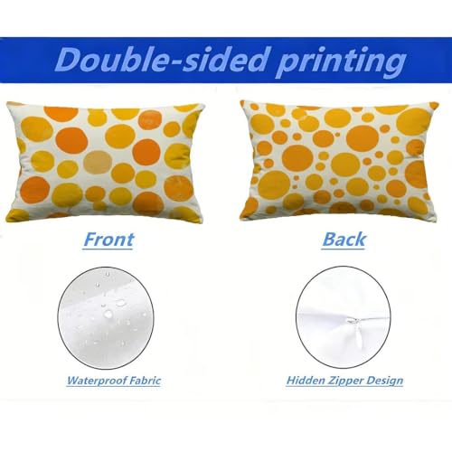 Housses de coussin de jardin 60x90 orange texture lin imperméable - 3