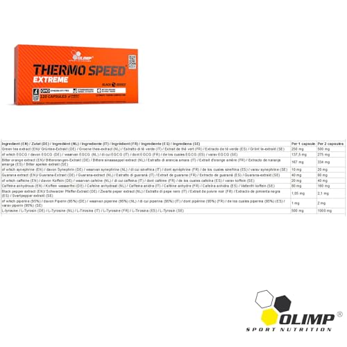 Thermo Speed Extreme 180 Capsules | Gewichtsverlies thermogene vetverbrander | Afslankpillen voor snelle vermindering van vetweefsel | Blisters Only - geen doos - Afbeelding 5