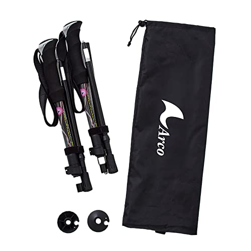 アイメディア ウォーキングポール 2本セット 折り畳み式 収納時35cm コンパクト 軽量 トレッキングポール 登山ストック 杖 ポール ステッキ リュックに入るウォーキングポール