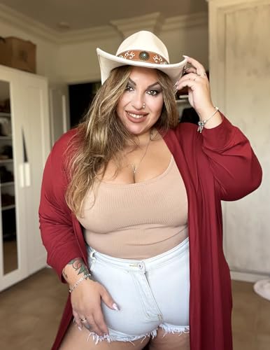 Image of IN'VOLAND Womens Plus Size Kimono Robes Long Knit Bathrobe V Neck Ladies Loungewear Lightweight Soft Sleepwear 1X-5X