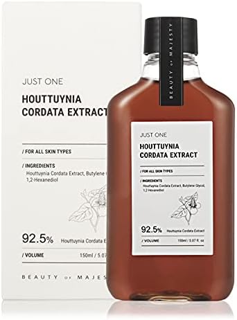 BOM Just One Houttuynia Cordata Extract 150ml 5.07 fl. oz. 92.5% Herbal Extract Vegan Facial Toner Alcohol Free for Face, Scalp