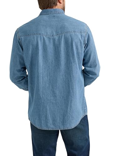 Wrangler Western Men's Denim Collection Snap Shirt, Light Wash Denim, XX-Large2