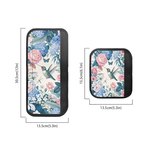 Image of Refrigerator Door Handle Covers Set of 6 Washable Electric Appliance Decor Handles Anti-Skid Kitchen Accessories for Indoor Home Decor, Hummingbird Peony Daisy Butterfly