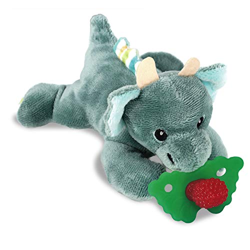 RaZbaby RaZbuddy RaZberry Teether/Pacifier Holder w/Removable Baby Teether Toy - 0M+ - Bpa Free - Dragon