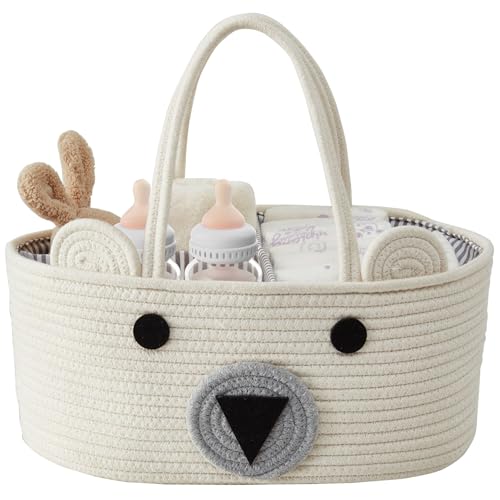 DECOMOMO Teddy Bear Basket, Large Diaper Caddy Basket