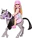 Barbie Chelsea Doll & Horse Toy Set, Includes Helmet Accessory & Saddle, Doll Bends at Knees to â€œRideâ€ Gray Pony
