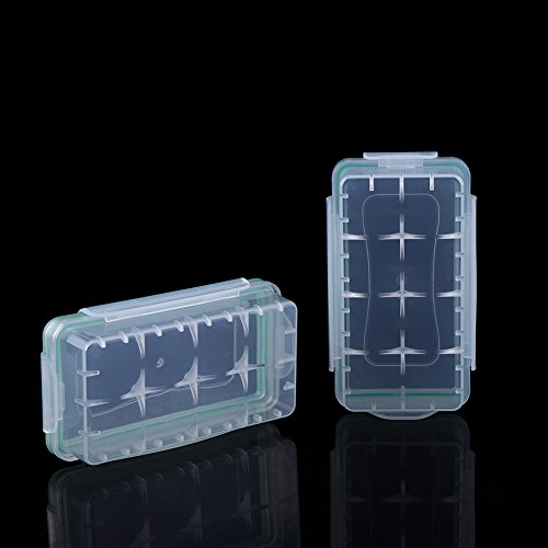 Zerone Batteriebox, 2 Stück Bequem Langlebig Batteriefach Aufbewahrungsbox aus hartem Kunststoff für Haushalt und Reise