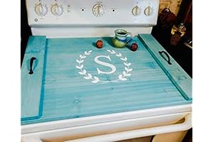 Customized Alder Stove Top Cover, Monogrammed Farmhouse Noodle Board