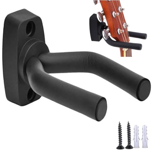 Tecno-10 Soporte De Guitarra Para Pared Acústica, Eléctrica, Ukelele, Violín, Bajo y mas. Soporte para...