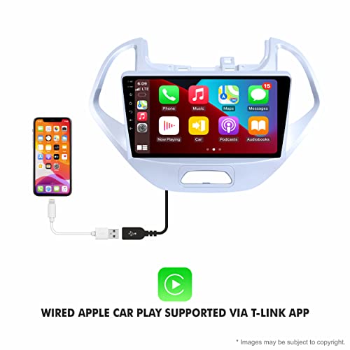 Image of Trony 9 Inches Advanced Car Radio Receiver Android 10 System for Ford New Aspire with 2GB /16GB RAM & ROM with Wired Apple Carplay and Android Auto