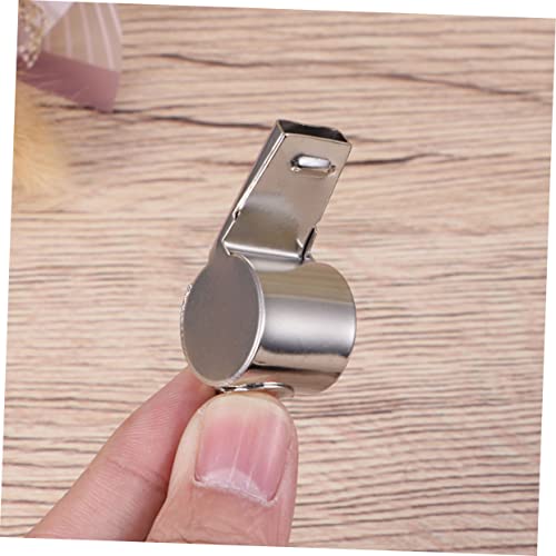 Silbatos de acero inoxidable con cordón 4 piezas miniatura 2