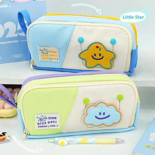 Image of Invite Large Capacity Cute Aesthetic Pencil Case with Multi Compartments, Multi-Pocket Pastel Pen Pouch Organizer with Zipper, Kawaii School Supplies Bag for Girls, Teens & Students (Wow Purple)