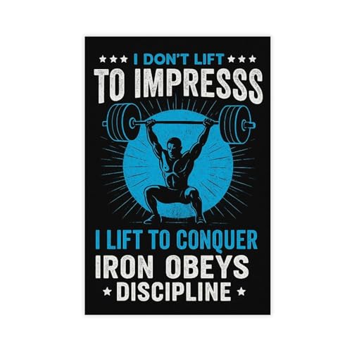 BMtyDG Iron Man Discipline Quotes Canvas Wall Art 12x18