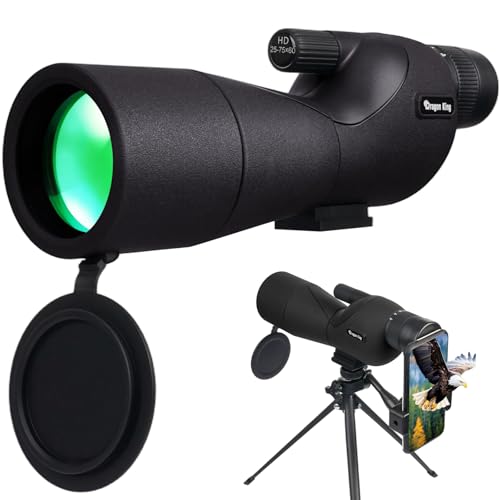 BIBIRE Spotting Scopes with Tripod and Phone Adapter, 25-75x60 HD Straight Spotting Scope with Carrying Bag Spotter Scope for Target Birdwatching Wildlife Viewing