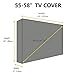COOSOO Outdoor TV Cover Heavy duty Waterproof TV Cover Box Black with Bottom Seal Heat Resistant Weatherproof Dustproof Anti UV Outside Television Protector (55-58in)