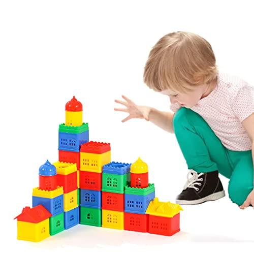 Kutoi Toddler Building Blocks For Kids Ages 4-8, Toddler Blocks Stacking Toys, Fun House Big Blocks Building Sets With 10” X 10” Baseplate, Educational Daycare Toys #TOP5