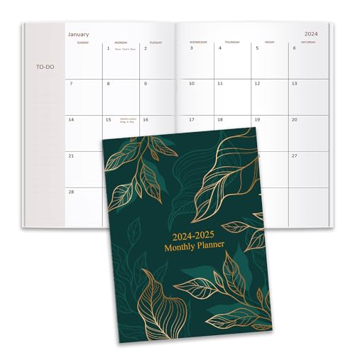 2024-2025 Monthly Planner - 14 Months Calendar from May 2024 - June 2025, Monthly Planner 2024-2025 Easy to Organize Your Daily Life, 7\" x 10\", Green Leaf