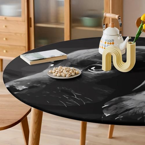 Nappe ronde noire élastique avec isolation thermique pour repas - 7