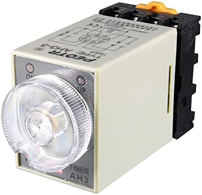 uxcell AC 110V 8P 0-60 Minutes Range Adjustable Delay Timer Time Relay AH3-3 + Base