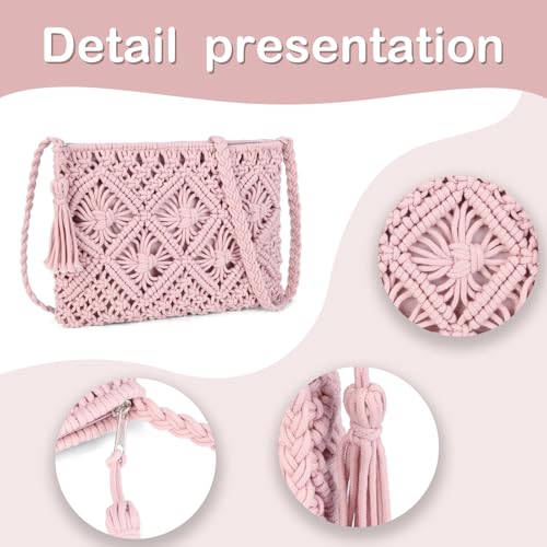Image of Gladdon Bohemian Small Crossbody Bag for Women Stylish Woven Shoulder Purse | Hand Weaving,Small Boho Crossbody,Lightweight,with Tassel,Travel Vacation,Daily Use,Sturdy Straps,Showcasing Individuality