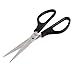Aexit Plastic Grip Hand Tools Stainless Steel Flute Scissors Black Silver Tone 7 Scissors & Shears Inches Long