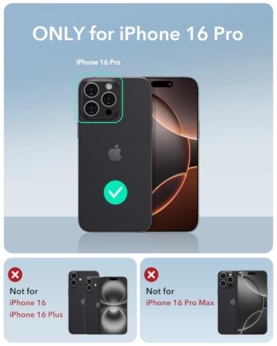 ESR Camera Control Capture Button, Compatible with MagSafe, Shockproof Military-Grade Protection, Phone Case for iPhone 16 Pro, Classic Hybrid Case(HaloLock), Clear - Thermoplastic Polyurethane