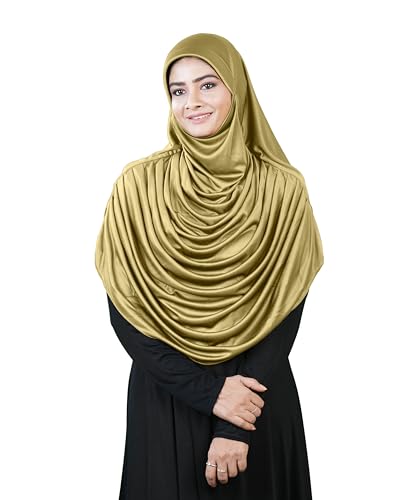 Image of Mehar Hijab Stretchable Frilled Hijab Scarf for Muslim Women | Soft Polyester Stylish Hijab for Women & Teenagers Faeezah Hijab