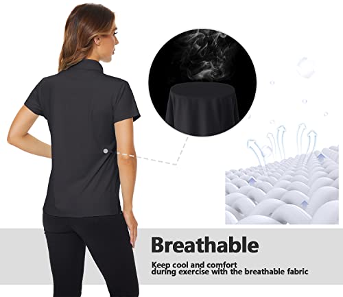 Tacvasen TCST-723-W671-BLACK-2XL Women'S Sun Polo Shirt Short Sleeve Quick Dry Golf Shirts thumb #5