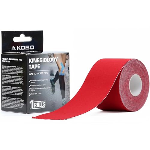 Image of Kobo Waterproof Kinesiology Tape (5 m X 5 cm) Latex Free Breathable Athletic Sports Tape for Injury, Muscle Support, Pain Relief, Joint Support and Physiotherapy (Imported)