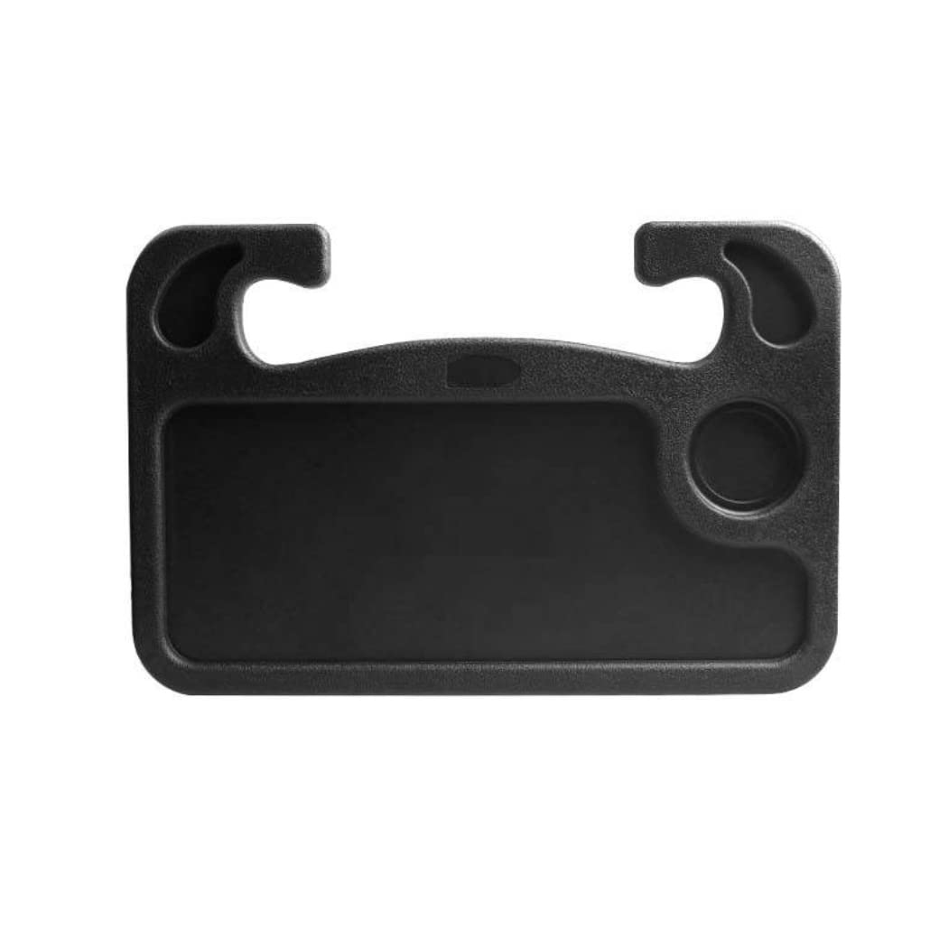 Car Tray_Auto Steering Wheel Desk_Laptop_Tablet_ iPad Or Notebook Car Travel Table_ Food Eating Hook On Steering Wheel Tray_for Constant Travelers_ Fits Most Vehicles Steering Wheels (black)