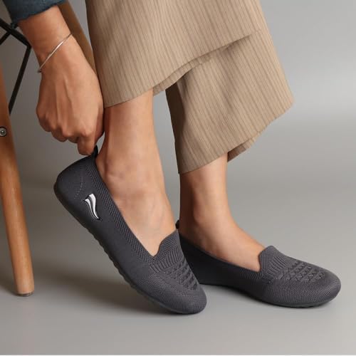Image of Indifeet - Ballerina Shoes for Women, Stylish Half Cut Slip on, Girls Soft Winter Footwear, Ladies Comfortable Sole Walking Ballet Shoe, Casual Slip-on Ballerinas
