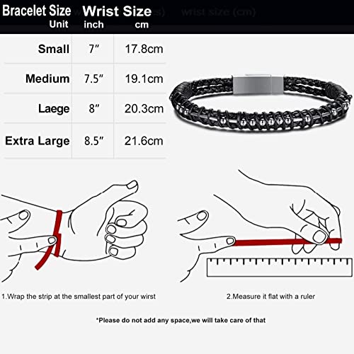 Morse Code Bracelet for Men Leather Bracelet for Men Inspirational Morse Code Bracelet Gifts for Him Personalized Memorial Gift for Father Brother Gift for Boyfriend3