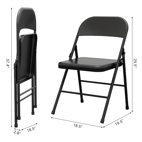 Gaomon -E9PP_DCWCWCNZSCXENCTWBET3M Folding Chairs Set Of 2 Black Chairs Metal Chairs And Hold Up To 350 Pounds Foldable Chairss thumb #2