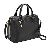 Fossil Women's Fiona Leather Satchel Handbag, Black
