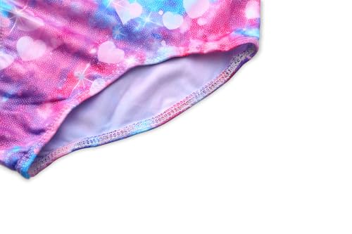 Image of iLover Girls Sparkle One Piece Swimsuits Crossback Swimwear Beach Bathing Suit with Adjustable Strap 4-10 Years