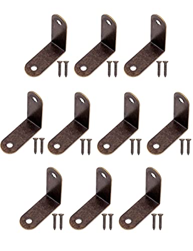 Fuxxer 10 x angle connectors, fittings, angled corners, brackets, protection, connection, antique vintage brass design - Image 2