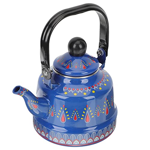UPKOCH Whistling Bouilloire émaillée Théières Bouilloire Bouilloire Cuisinière Infusion Bouilloire à thé Bouilloire avec poignée pour Home Hotel Appartement Bleu