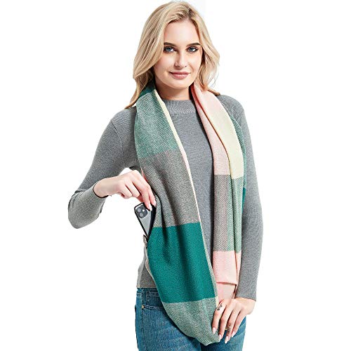 Lovacely Fashion Infinity Scarf Plaid & Tartan Lightweight Travel Scarves For Women Girls Ladies With Hidden Zipper Pocket Wbk-06 #TOP6