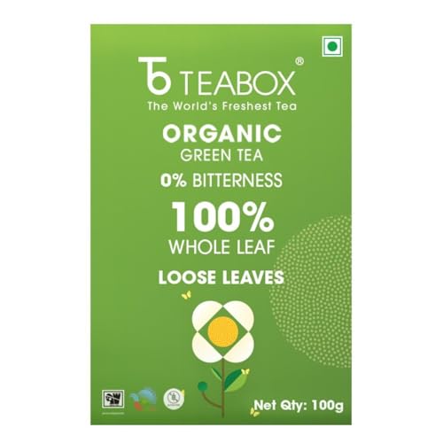 Image of Teabox Green Tea Loose Leaves | Made with 100% Whole Leaf, Sourced from Highlands | 0% Bitterness Assured | 100G (Pack of 3)