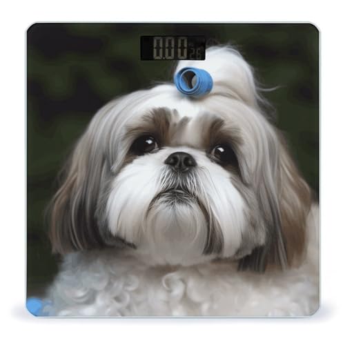 Báscula Digital de Baño 400 lb con diseño Shih Tzu