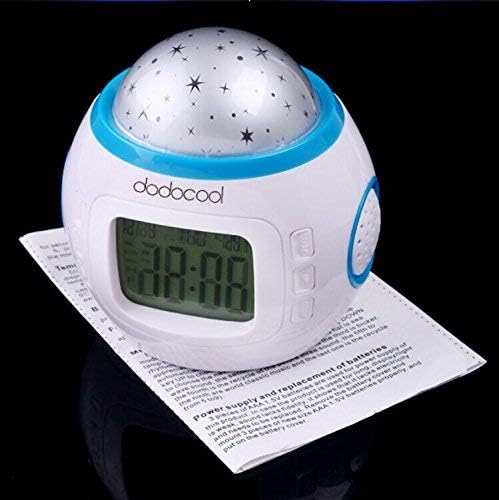 Miniatura 3 de Grandman Music Starry Star Sky Digital Led Projection Projector Alarm Clock Calendar Thermometer Horloge Reloj Despertador