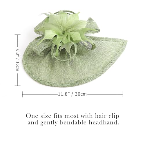 Image of DRESHOW Women Fascinator Hats Tea Party Hat Vintage Pillbox Hat Headband for Cocktail