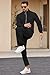 COOFANDY Mens 2 Piece Tracksuit Zip Up Track Suit Athletic Sweatsuits For Men Casual Suits Set Black Medium