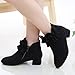 IWIHMIV Toddler Girl Dress Shoes Girls Ankle Boots Low Heels Side Zipper Fashion Short Suede Short Booties（Black,13.5